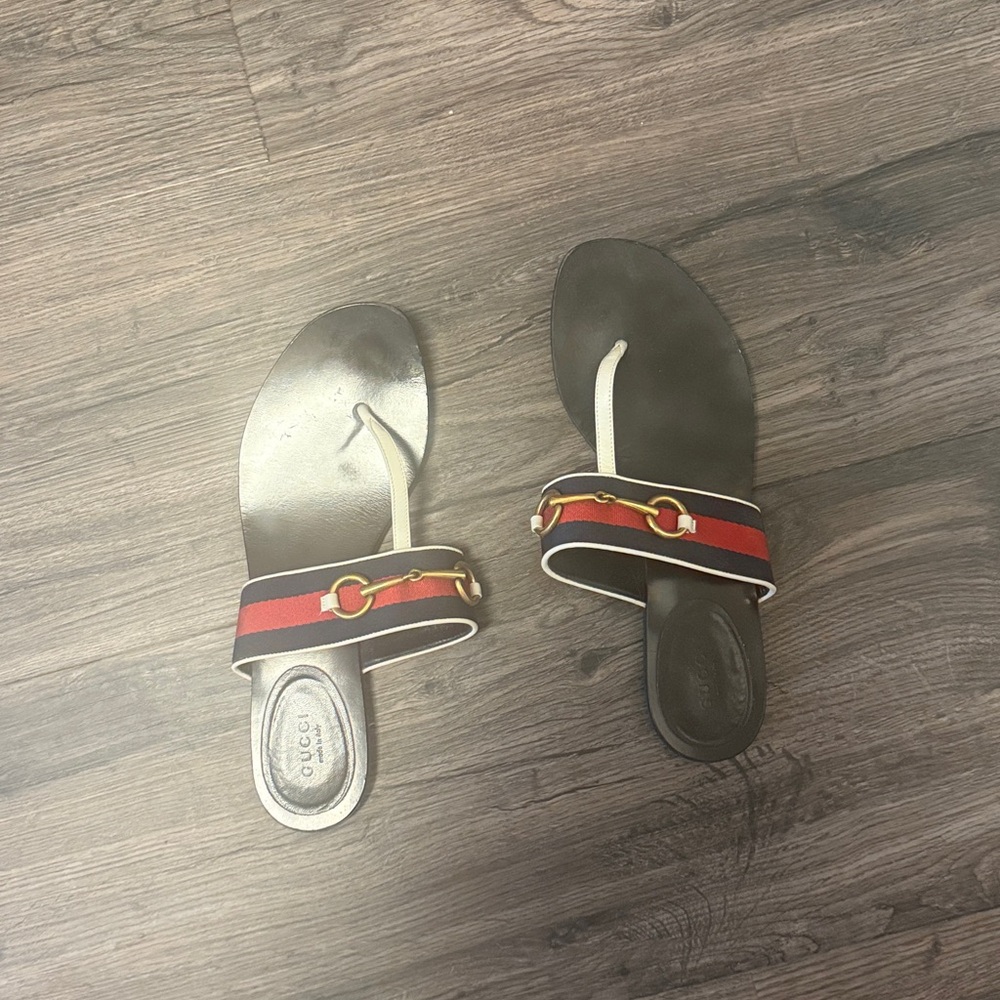 Gucci Black and Red Slide Sandals